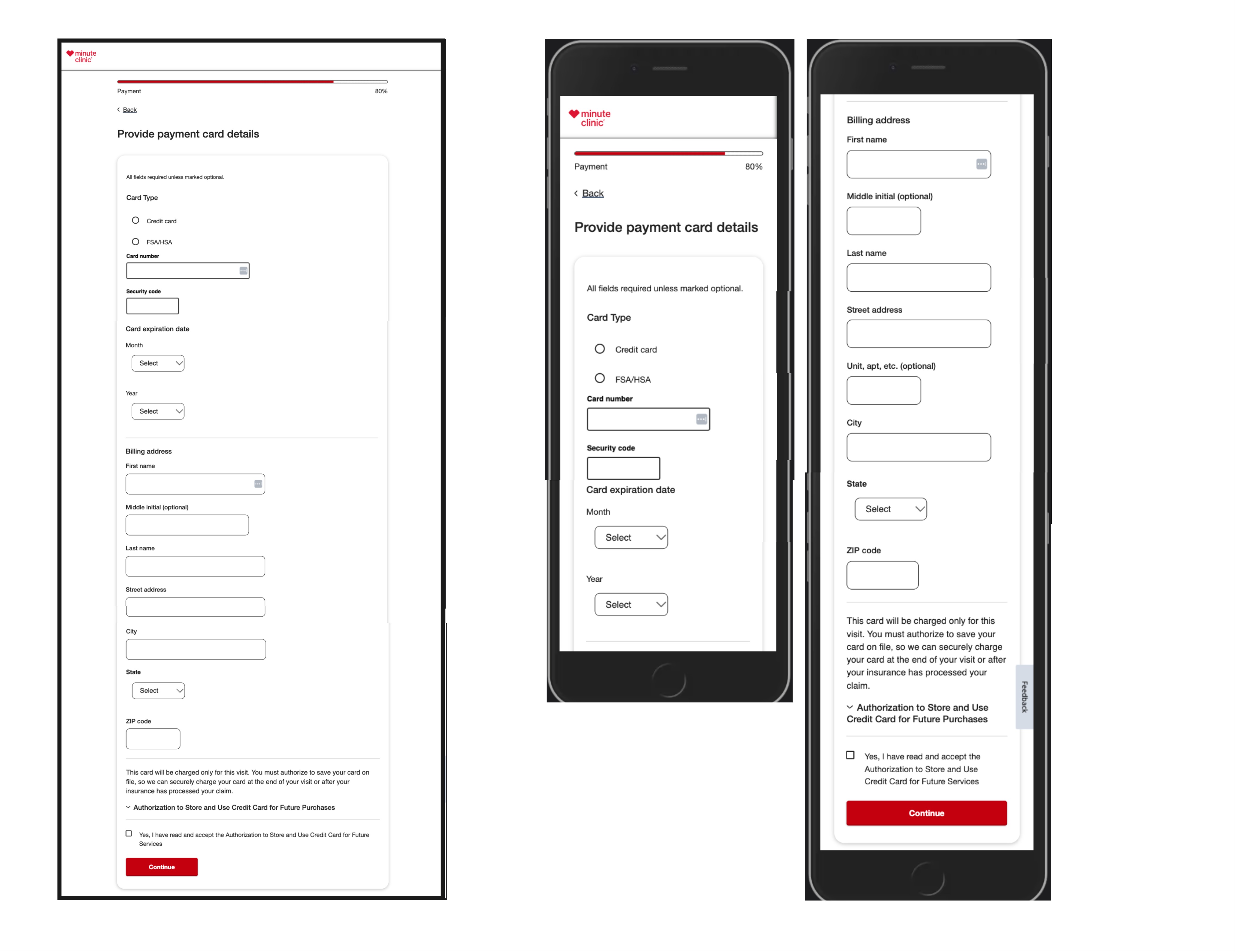 figure: add a payment card - Desktop and Mobile.